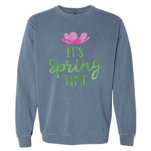 It's Spring Time Flower Garment-Dyed Sweatshirt