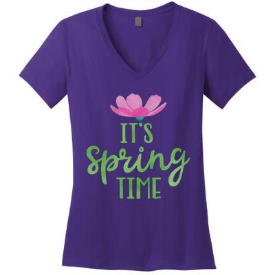 It's Spring Time Flower Women's V-Neck T-Shirt