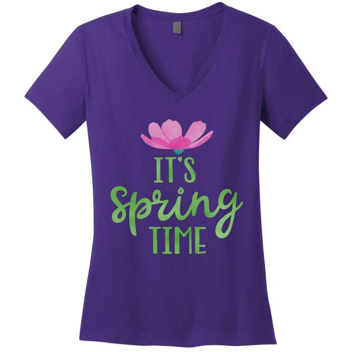 It's Spring Time Flower Women's V-Neck T-Shirt
