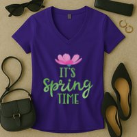 It's Spring Time Flower Women's V-Neck T-Shirt