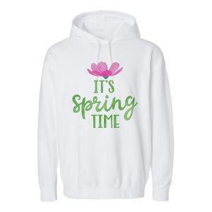 It's Spring Time Flower Garment-Dyed Fleece Hoodie