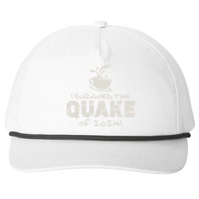 I Survived The Quake Of 2024 Snapback Five-Panel Rope Hat