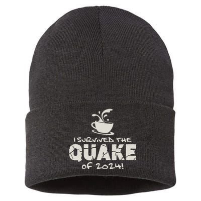 I Survived The Quake Of 2024 Sustainable Knit Beanie