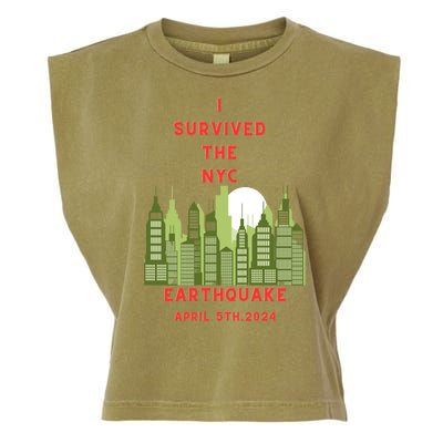 I Survived The Nyc Earthquake Garment-Dyed Women's Muscle Tee