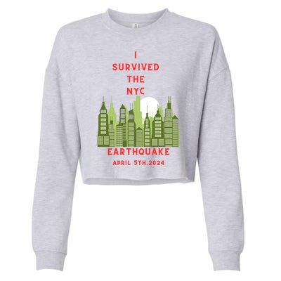 I Survived The Nyc Earthquake Cropped Pullover Crew