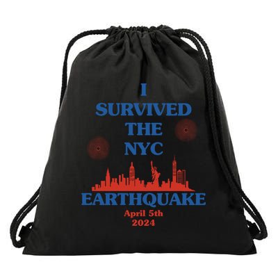 I Survived The New York City Earthquake 2024 Drawstring Bag
