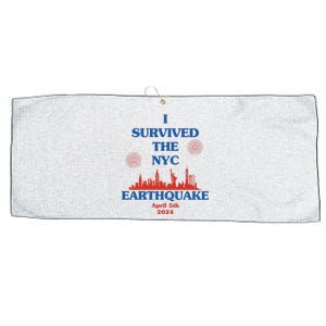 I Survived The New York City Earthquake 2024 Large Microfiber Waffle Golf Towel