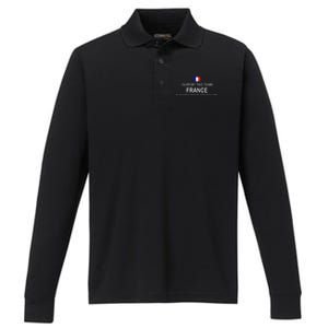 I Support Two Team France And Anyone Who Plays England Performance Long Sleeve Polo