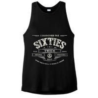 I SURVIVED The SIXTIES TWICE Built In 60s 70th 60th Birthday Ladies PosiCharge Tri-Blend Wicking Tank