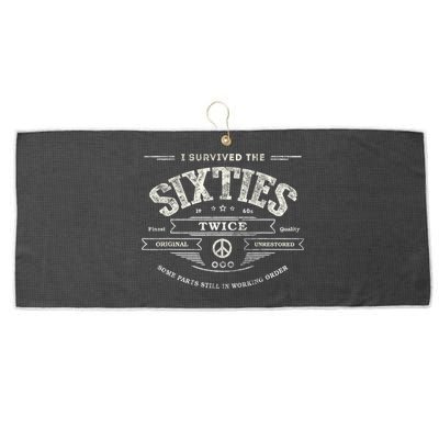 I SURVIVED The SIXTIES TWICE Built In 60s 70th 60th Birthday Large Microfiber Waffle Golf Towel