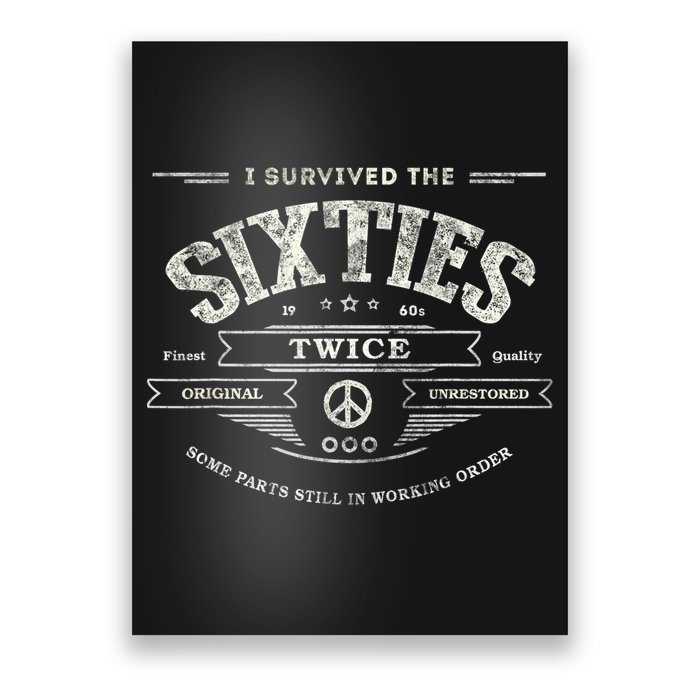 I SURVIVED The SIXTIES TWICE Built In 60s 70th 60th Birthday Poster