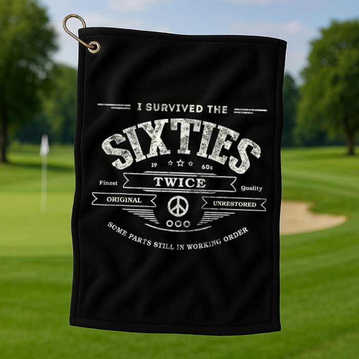 I SURVIVED The SIXTIES TWICE Built In 60s 70th 60th Birthday Golf Towel