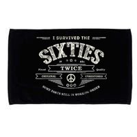 I SURVIVED The SIXTIES TWICE Built In 60s 70th 60th Birthday Microfiber Hand Towel
