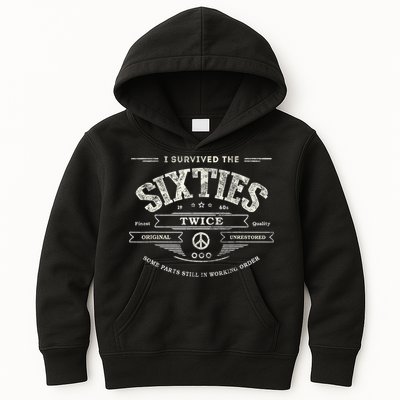 I SURVIVED The SIXTIES TWICE Built In 60s 70th 60th Birthday Kids Hoodie