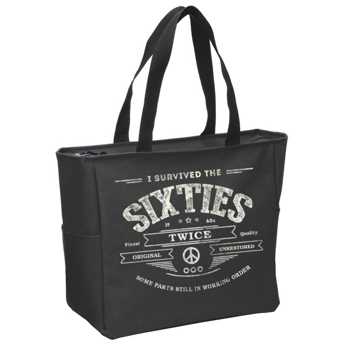 I SURVIVED The SIXTIES TWICE Built In 60s 70th 60th Birthday Zip Tote Bag
