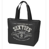 I SURVIVED The SIXTIES TWICE Built In 60s 70th 60th Birthday Zip Tote Bag