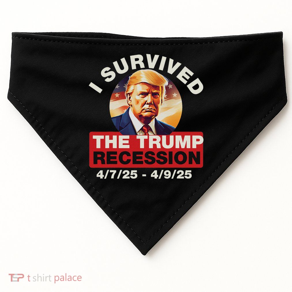 I Survived The Trump Recession Funny For Women USA-Made Doggie Bandana