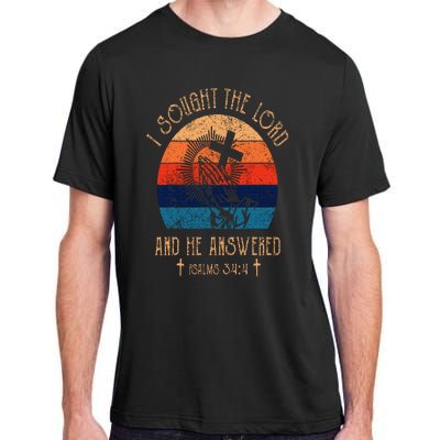 I Sought The Lord And He Answered Me Cross Bible  Adult ChromaSoft Performance T-Shirt