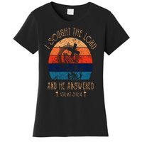 I Sought The Lord And He Answered Me Cross Bible  Women's T-Shirt