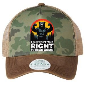 I Support The Right To Bear Arms Retro Bear Design Legacy Tie Dye Trucker Hat