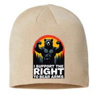 I Support The Right To Bear Arms Retro Bear Design Sustainable Beanie