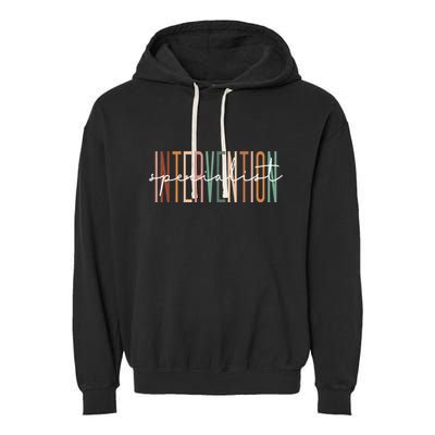 Intervention Specialist Teacher Squad Early Intervention Garment-Dyed Fleece Hoodie