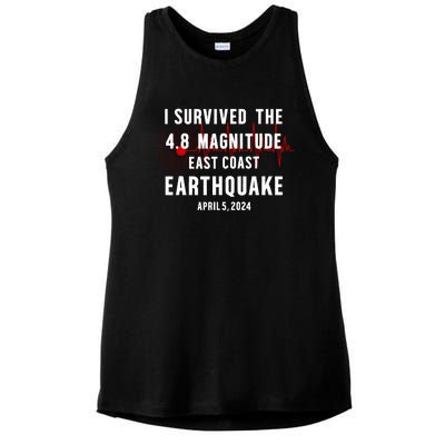 I Survived The Nyc Earthquake 2024 Ladies PosiCharge Tri-Blend Wicking Tank