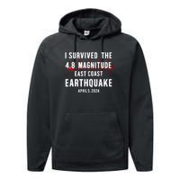 I Survived The Nyc Earthquake 2024 Performance Fleece Hoodie