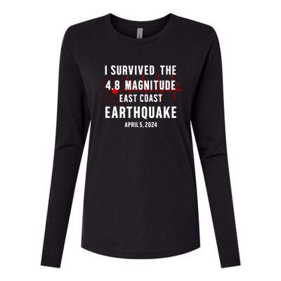 I Survived The Nyc Earthquake 2024 Womens Cotton Relaxed Long Sleeve T-Shirt