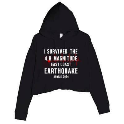 I Survived The Nyc Earthquake 2024 Crop Fleece Hoodie