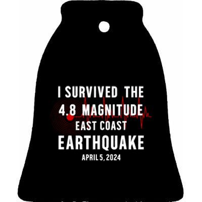 I Survived The Nyc Earthquake 2024 Ceramic Bell Ornament