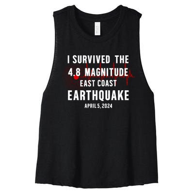 I Survived The Nyc Earthquake 2024 Women's Racerback Cropped Tank