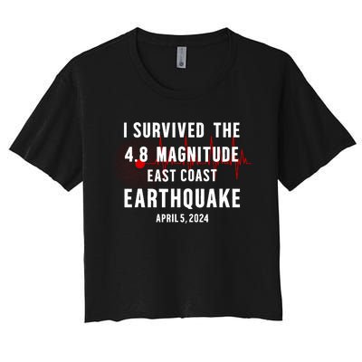 I Survived The Nyc Earthquake 2024 Women's Crop Top Tee