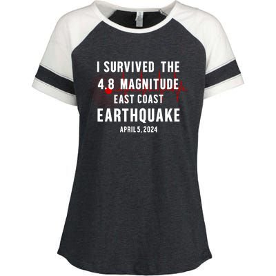 I Survived The Nyc Earthquake 2024 Enza Ladies Jersey Colorblock Tee