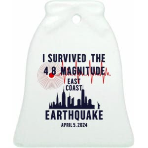 I Survived The Nyc Earthquake 2024 Ceramic Bell Ornament