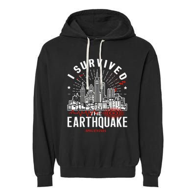 I Survived The Nyc Earthquake Garment-Dyed Fleece Hoodie