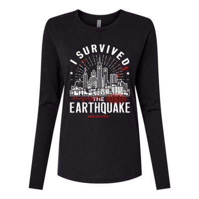 I Survived The Nyc Earthquake Womens Cotton Relaxed Long Sleeve T-Shirt