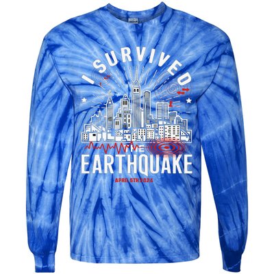 I Survived The Nyc Earthquake Tie-Dye Long Sleeve Shirt