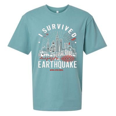 I Survived The Nyc Earthquake Sueded Cloud Jersey T-Shirt