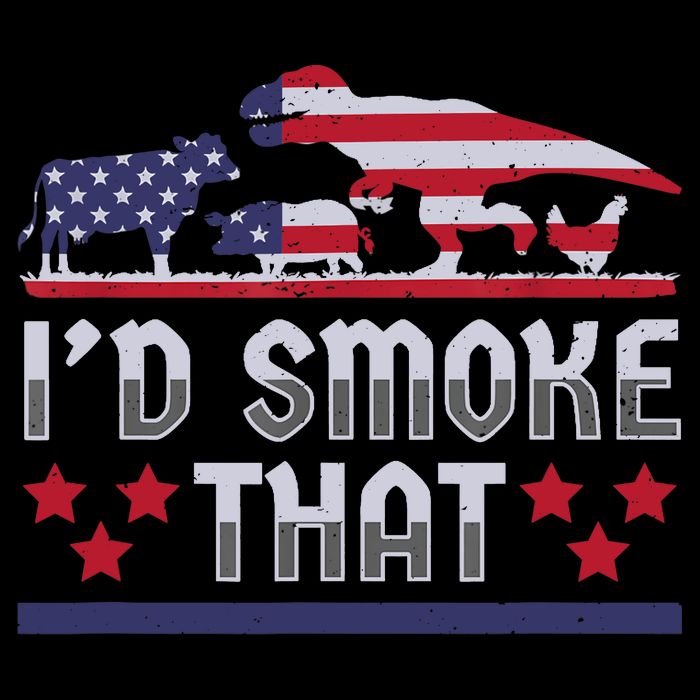 I'd Smoke That BBQ Barbeque Patriot Dinosaur T-Rexs Impact Tech Backpack
