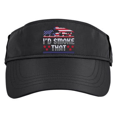 I'd Smoke That BBQ Barbeque Patriot Dinosaur T-Rexs Adult Drive Performance Visor