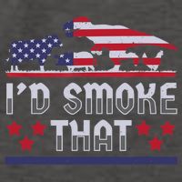 I'd Smoke That BBQ Barbeque Patriot Dinosaur T-Rexs Vector Backpack