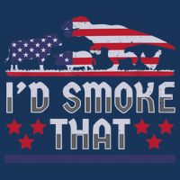 I'd Smoke That BBQ Barbeque Patriot Dinosaur T-Rexs Cooling Performance Crew T-Shirt