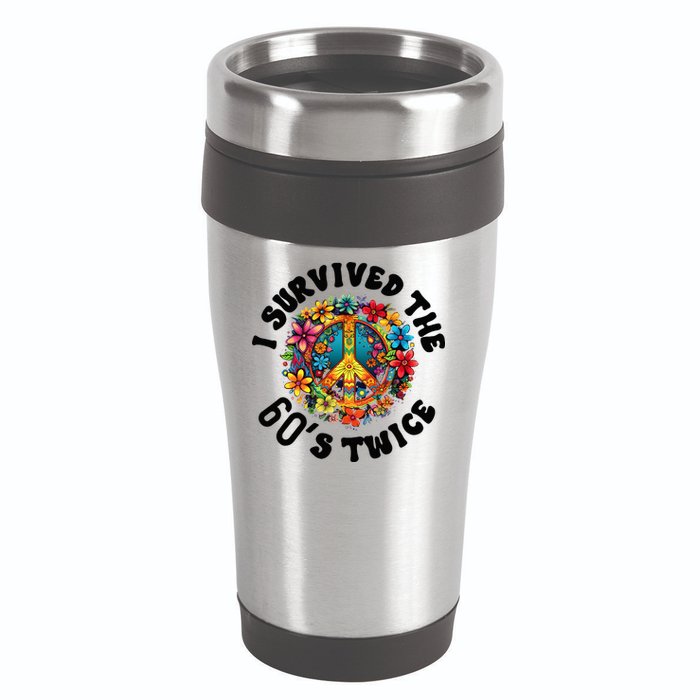 I Survived The 60s Sixties Twice 70th Birthday 60th Funny 16oz Travel Tumbler