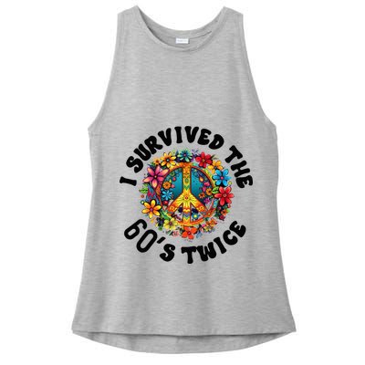 I Survived The 60s Sixties Twice 70th Birthday 60th Funny Ladies PosiCharge Tri-Blend Wicking Tank