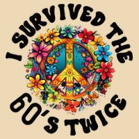 I Survived The 60s Sixties Twice 70th Birthday 60th Funny Drawstring Bag