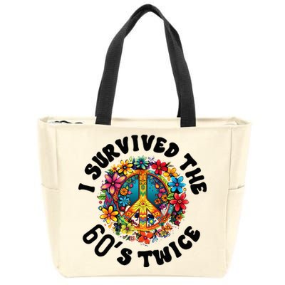 I Survived The 60s Sixties Twice 70th Birthday 60th Funny Zip Tote Bag