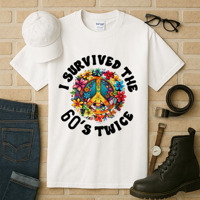 I Survived The 60s Sixties Twice 70th Birthday 60th Funny Tall T-Shirt