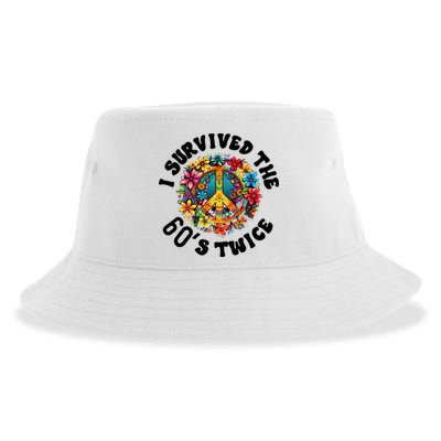 I Survived The 60s Sixties Twice 70th Birthday 60th Funny Sustainable Bucket Hat