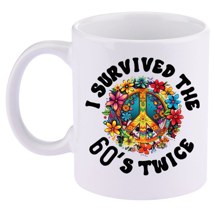 I Survived The 60s Sixties Twice 70th Birthday 60th Funny 11oz C Handle Ceramic Mug